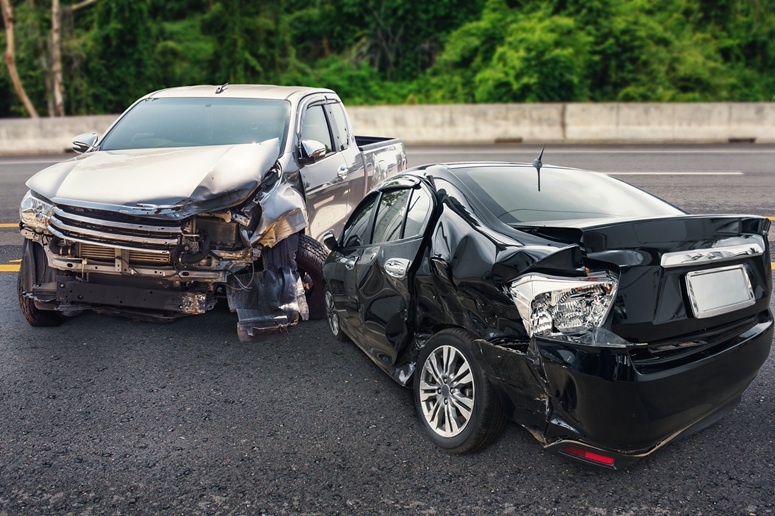 Car acccident scene.
