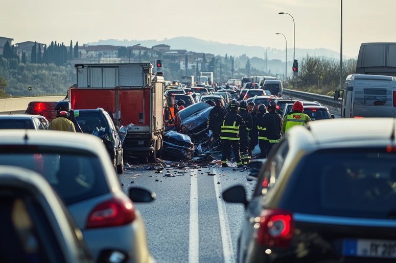 Highway pileup accidents.