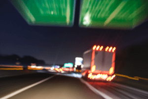 truck speeding down roadway