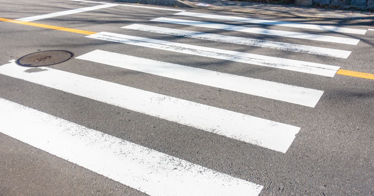 empty crosswalk on city street