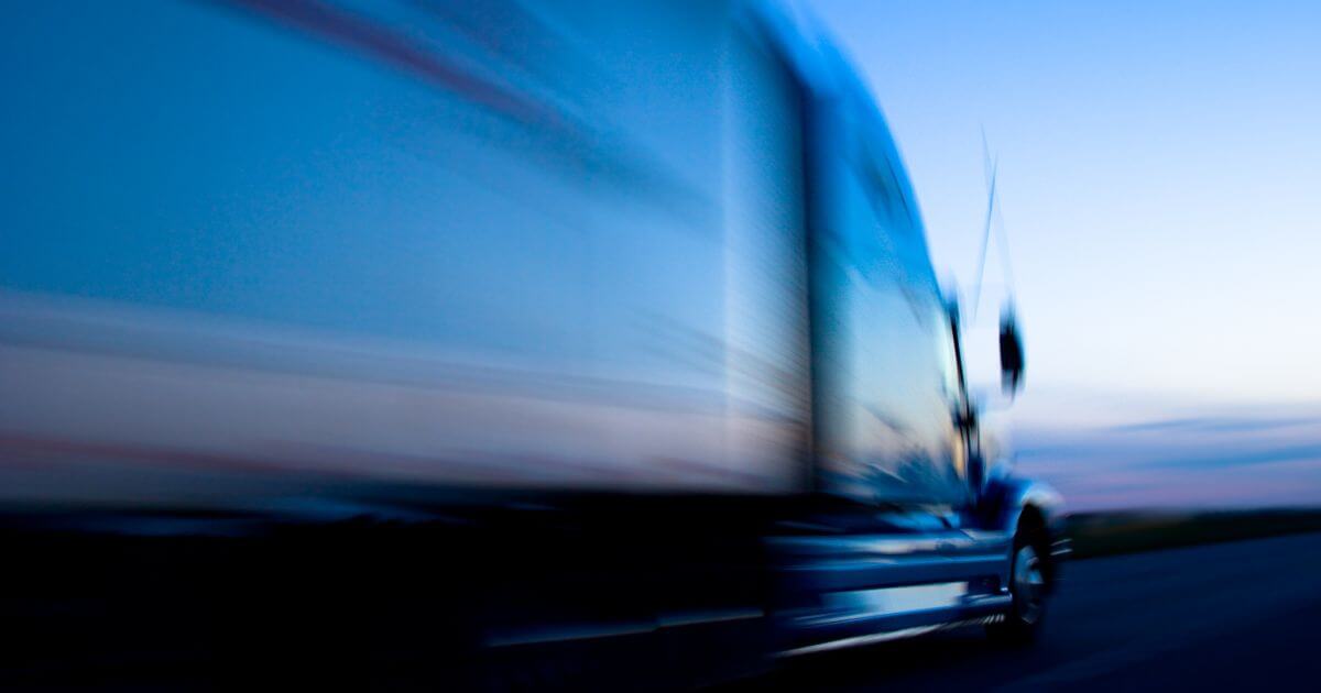 commercial truck at dusk