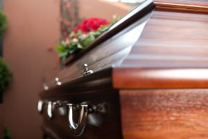 closeup of coffin