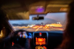 blurry vision inside car