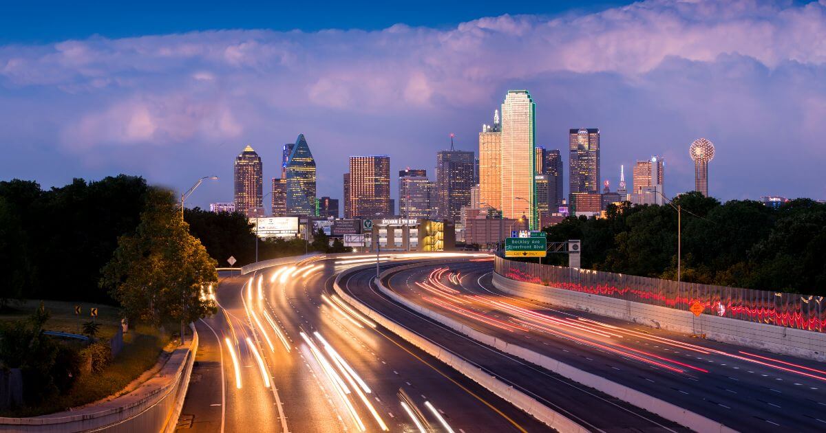 busy highway into dallas