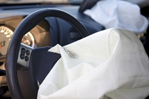 deflated car airbag