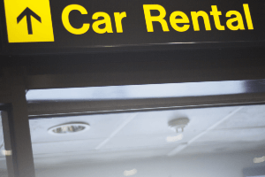 car rental sign