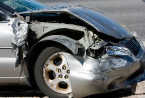 car with crushed fender and bumper
