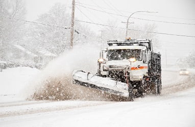 truck plowing snow